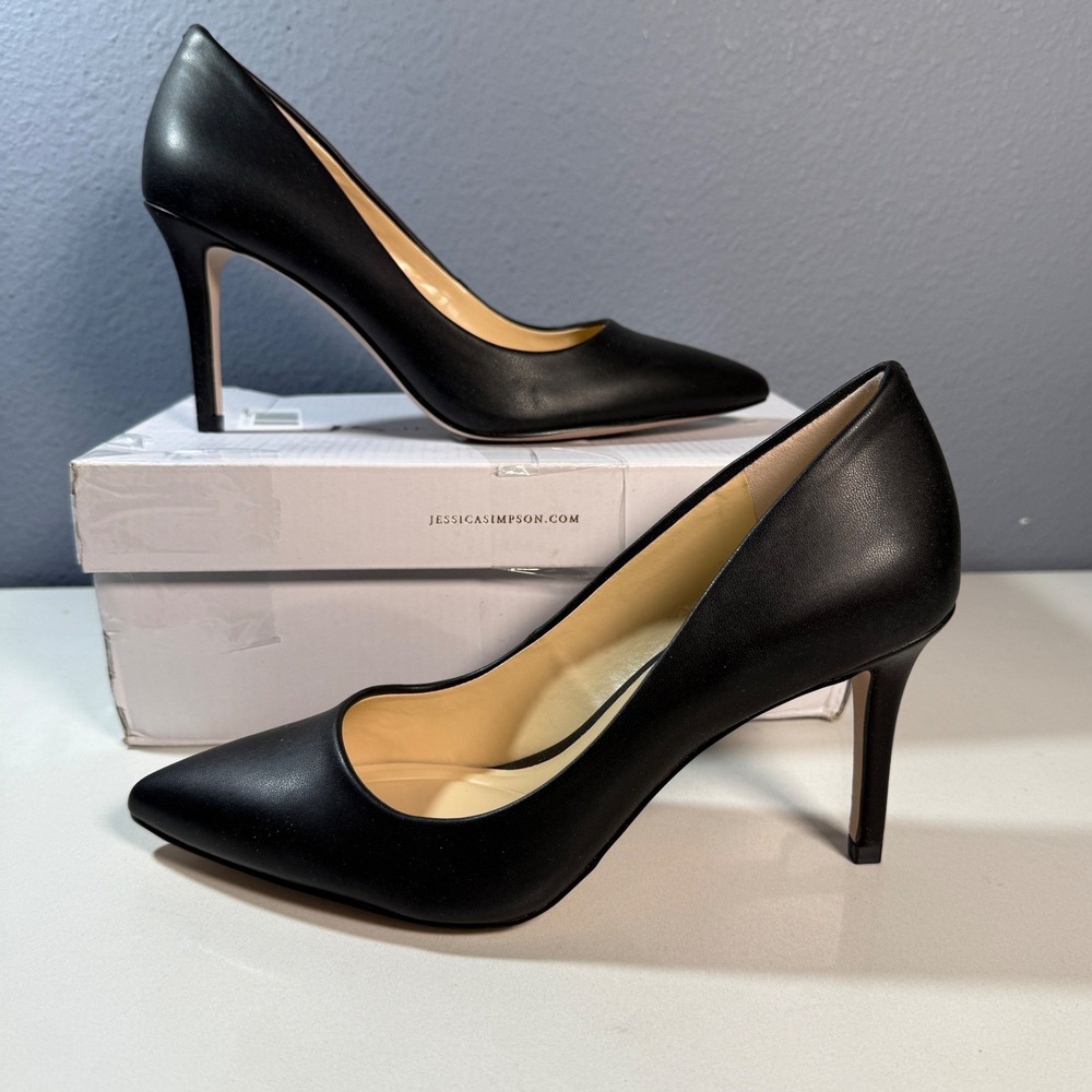 Jessica Simpson Apelhan Pumps Women 6.5 Black  Stiletto Toe - Picture 2 of 7